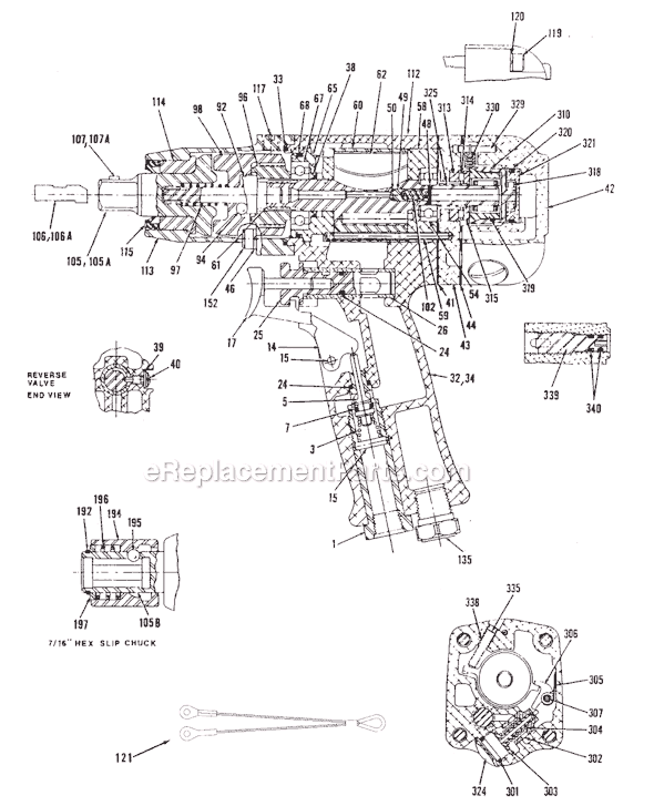 Page A Diagram and Parts List for CP6031TEBAV T021952 Chicago Pneumatic Wrench